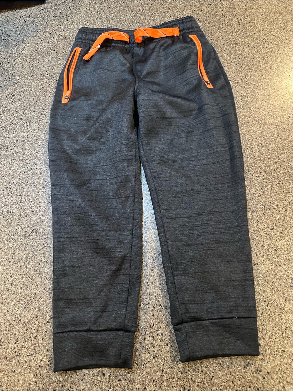 Black Jogger Pants with Orange Accents